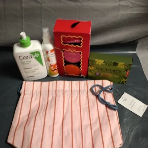 APPROXIMATELY 20 HEALTH AND BEAUTY PRODUCTS TO INCLUDE CERAVE HYDRATING CLEANSER, GARDENER'S HAND CARE SET AND AVON KIDS DETANGLING SPRAY