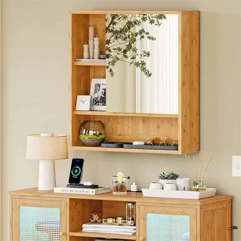BOXED NARLOCK BAMBOO WALL BATHROOM CABINET (1 BOX)