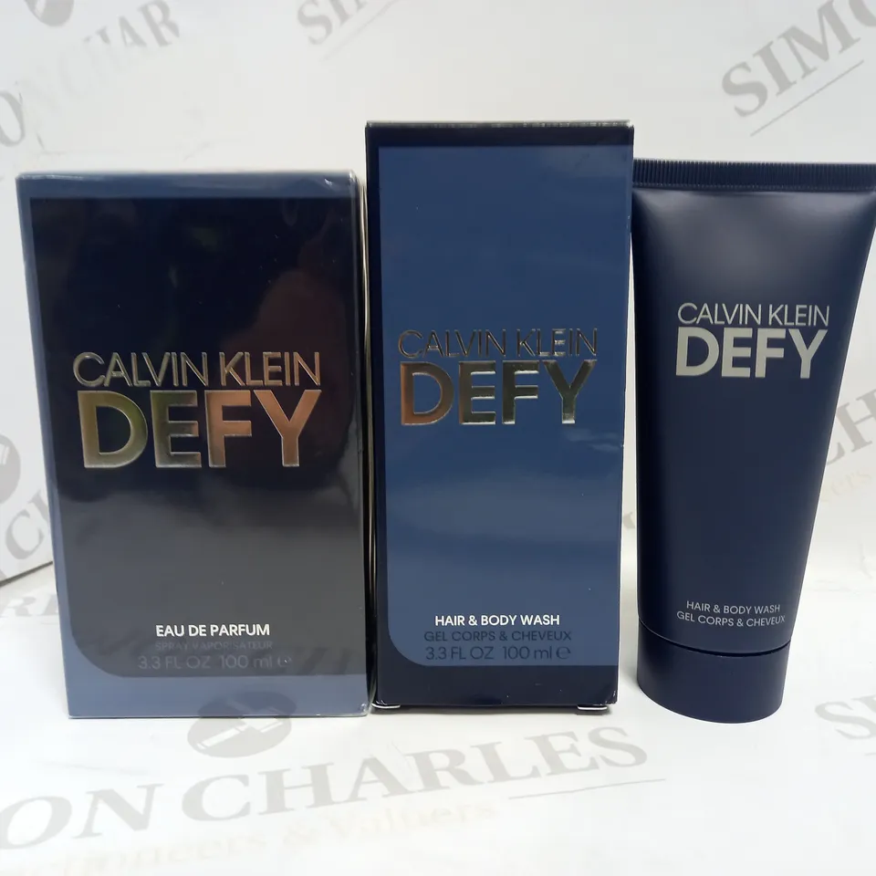 CALVIN KLEIN DEFY FOR MEN 100ML EDP + HAIR/BODY WASH 100ML RRP £67