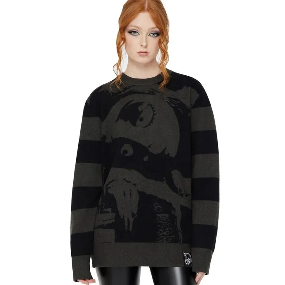 BRAND NEW BAGGED KILLSTAR X CORPSE BRIDE EMILY STRIPE JUMPER SIZE XL