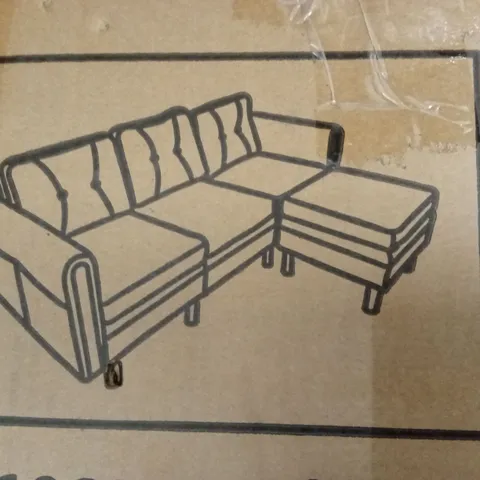 BOXED 3 SEATER UPHOLSTERED SOFA IN LIGHT GREY (3 BOXES)