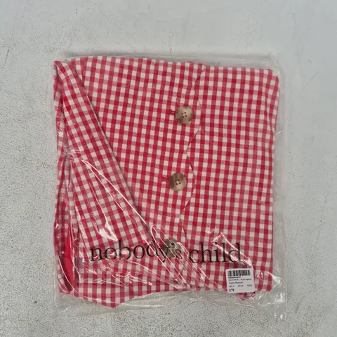 BAGGED NOBODY'S CHILD SCALLOP WAISTCOAT IN RED GINGHAM SIZE UK 12