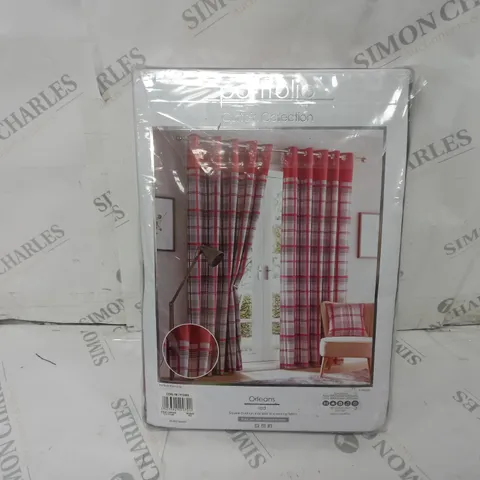 PORTFOLIO HOME EYELET CURTAINS IN ORLEANS RED - 117x137cm