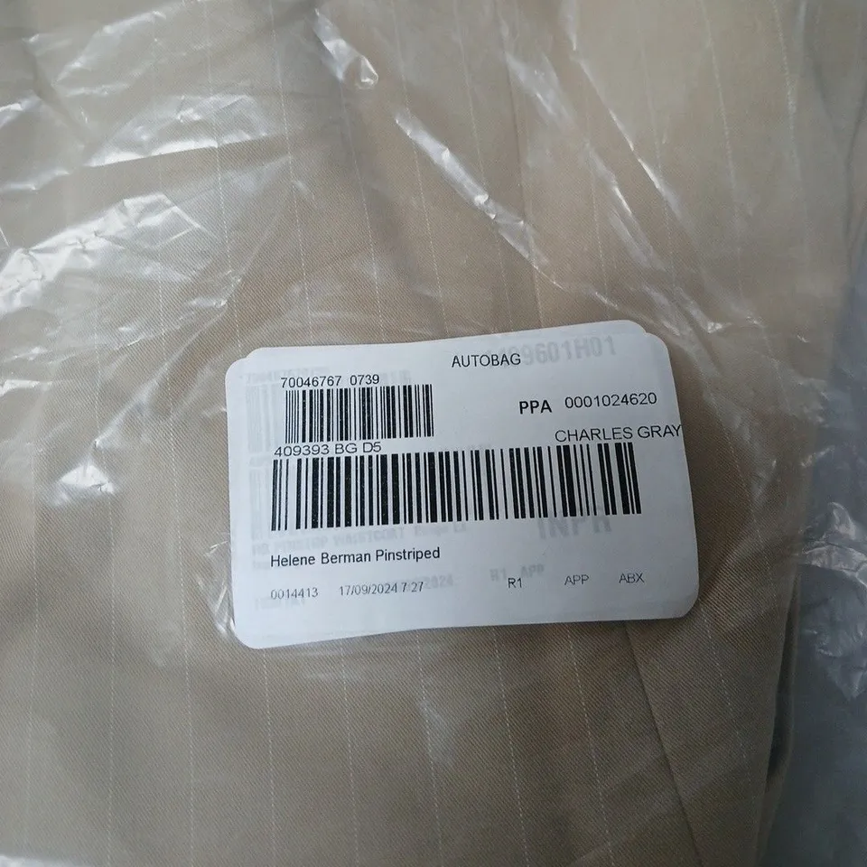 HELENE BERMAN PINSTRIPED WAISTCOAT BEIGE XL