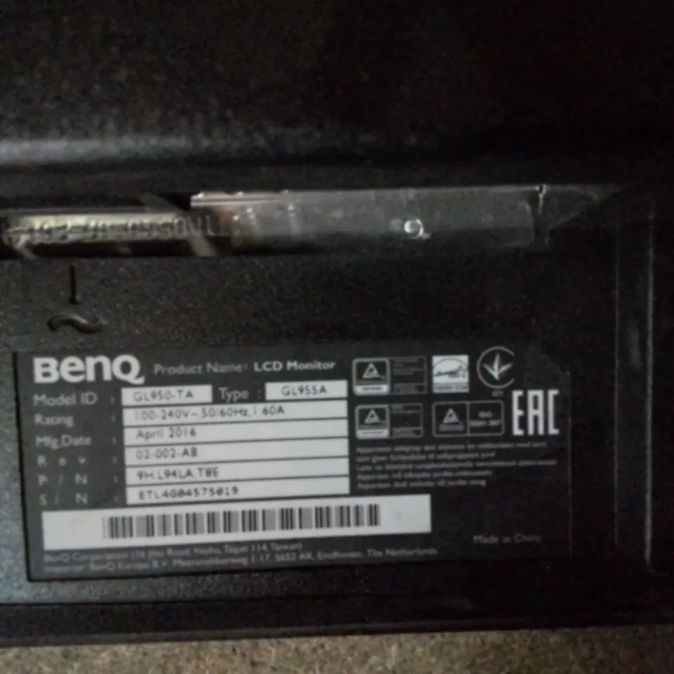 BENQ LED DESK TOP MONITOR MODEL GL950-TA