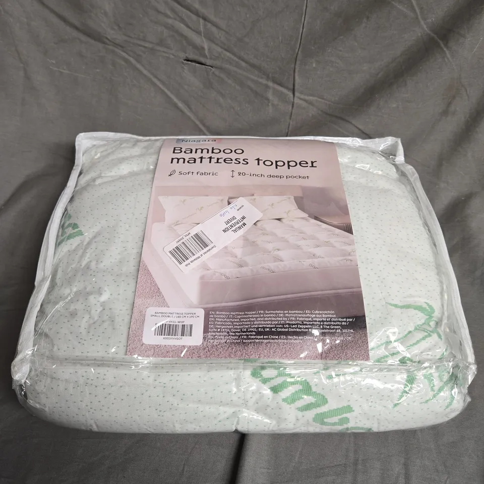 NIAGARA BAMBOO MATTRESS TOPPER SIZE SMALL DOUBLE 120CMX190CM