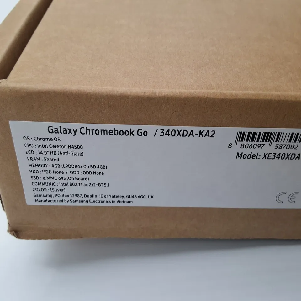 SAMSUNG GALAXY CHROMEBOOK GO INTEL CELERON LAPTOP IN SILVER - XE340XDA