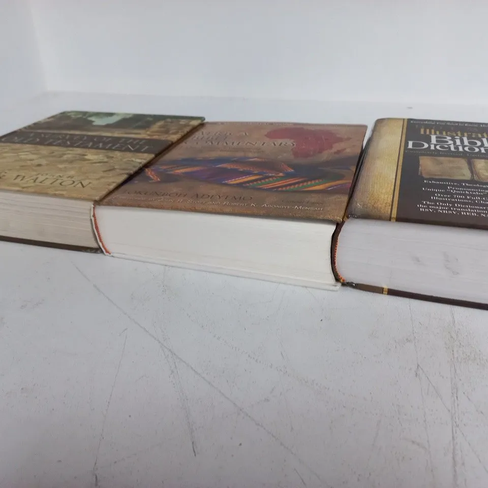 LOT OF 3 BIBLE STUDY BOOKS TO INCLUDE SURVEY OF OLD TESTAMENT AND AFRICA BIBLE COMMENTARY
