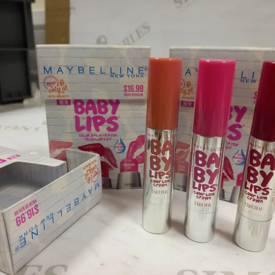 MAYBELLINE BABY LIPS COLOR BALM CRAYON TRIO LIP KIT x3
