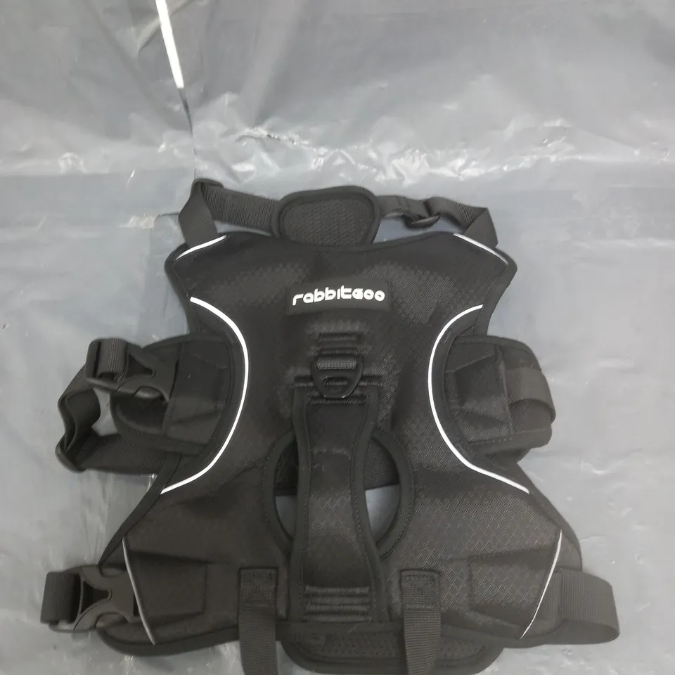 RABBITGOO DOG HARNESS BLACK SIZE MEDIUM