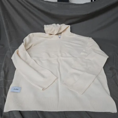 CURO MERINO WOOL HOODED SWEATER IN CREAM SIZE XL