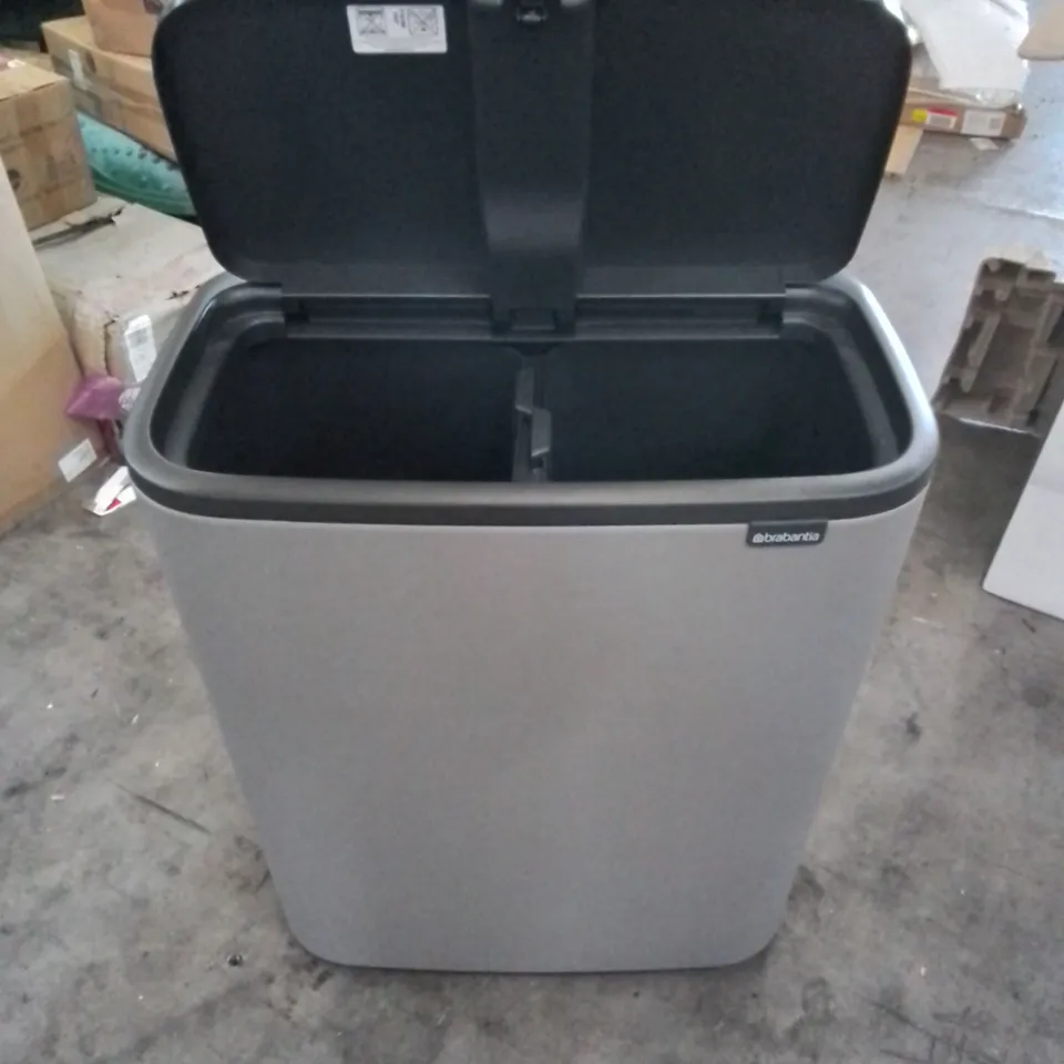 BOXED BRABANTIA BO TOUCH BIN WITH 2 INNER BUCKETS 2 X 30 LITRE (1 BOX)