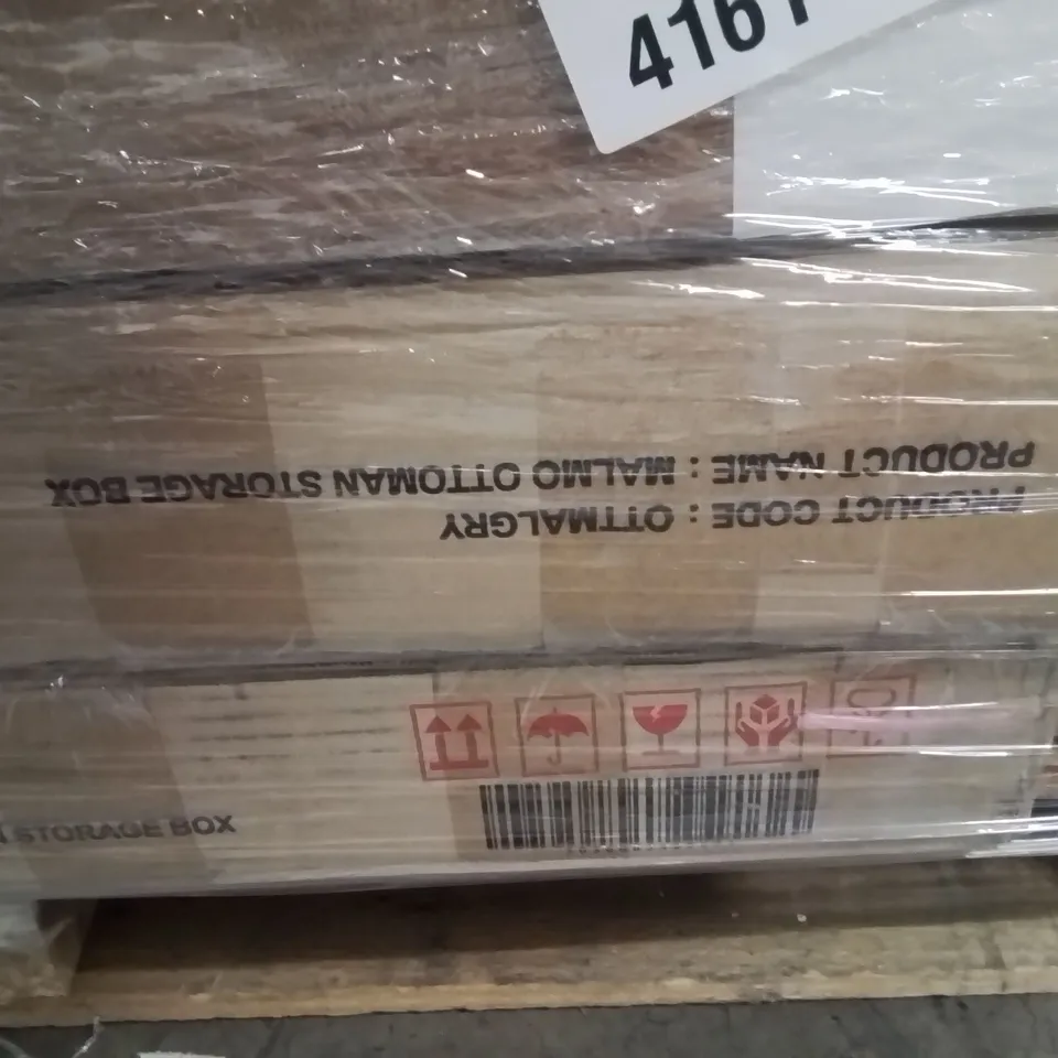 PALLET OF ASSORTED HOUSEHOLD PRODUCTS AND ITEMS TO INCLUDE;GAMING CHAIR,OTTOMAN STORAGE BOX