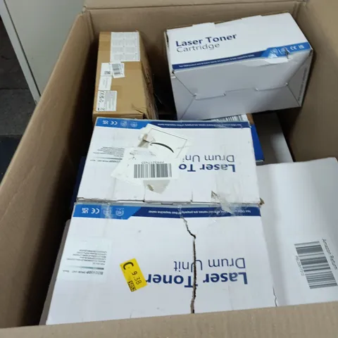 BOX OF APPROXIMATELY 10 ASSORTED PRINTER CARTRIDGES 