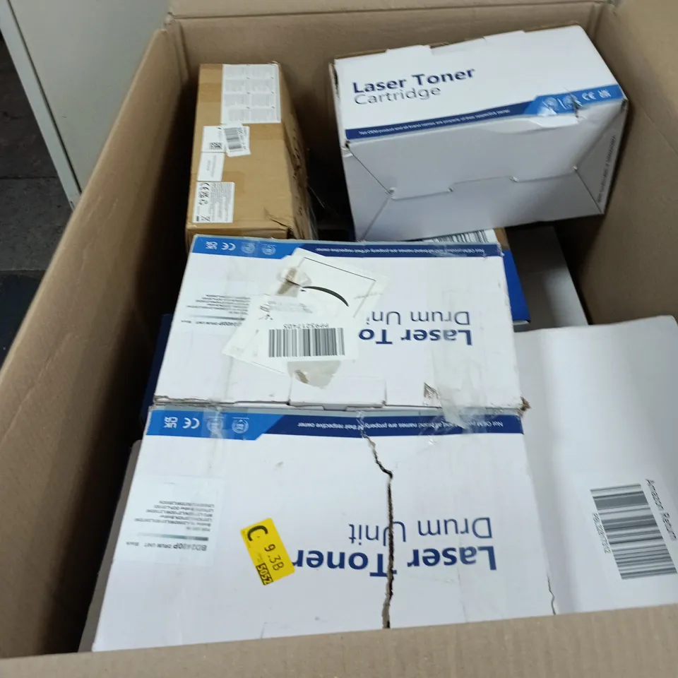 BOX OF APPROXIMATELY 10 ASSORTED PRINTER CARTRIDGES 