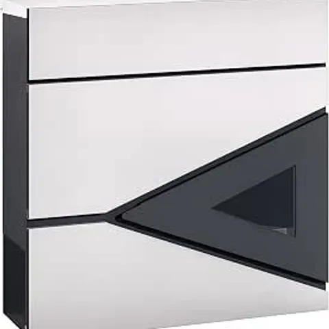 BOXED HOMCOM WALL MOUNTED POST BOX WITH VIEWING WINDOW 2 LOCK MAILBOX SILVER
