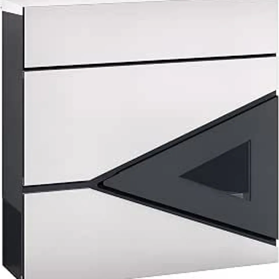 BOXED HOMCOM WALL MOUNTED POST BOX WITH VIEWING WINDOW 2 LOCK MAILBOX SILVER