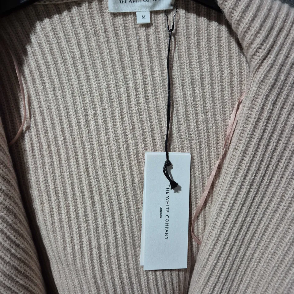 THE WHITE COMPANY BEIGE RIBBED KNIT CARDIGAN – SIZE M