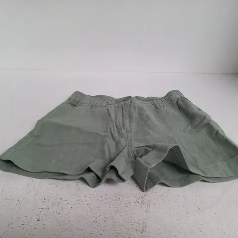 SUPERDRY MID RISE LINEN SHORT β LIGHT JADE GREEN, UK 28