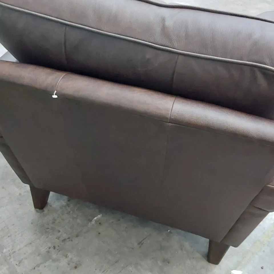 QUALITY BRITISH MADE LOUNGE Co EASY CHAIR BROWN LEATHER 