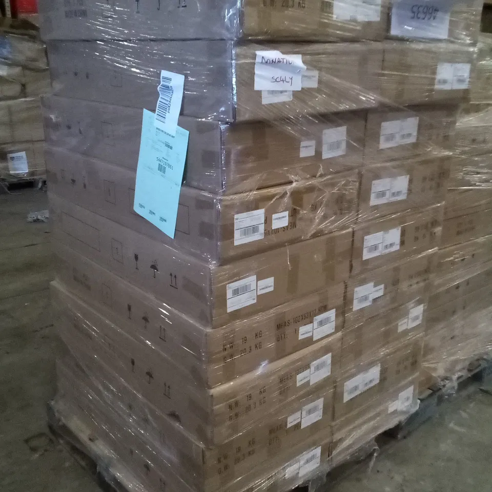 PALLET OF APPROXIMATELY 18 BOXED L-SHAPED COMPUTER DESKS 