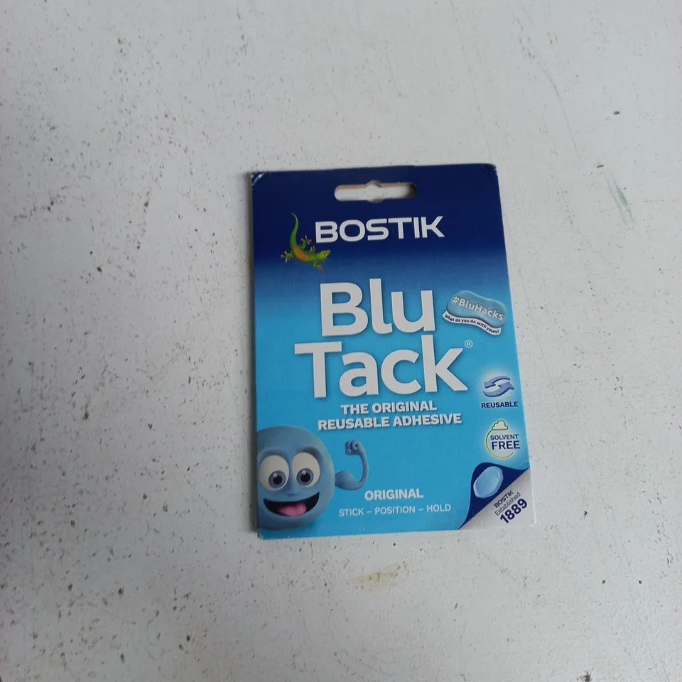 TOTE OF APPROXIMATELY 12 ASSORTED ITEMS TO INCLUDE: BLU TACK 