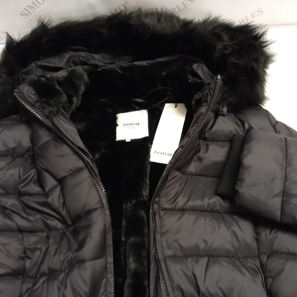 FIRETRAP WOMENS BLACK PADDED COAT - UK 14
