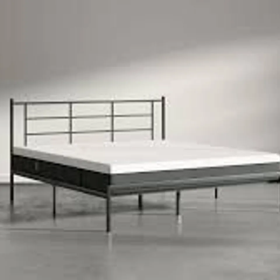 BRAND NEW BOXED THE EMMA METAL BED FRAME - 135CM DOUBLE, BLACK (2 BOXES)