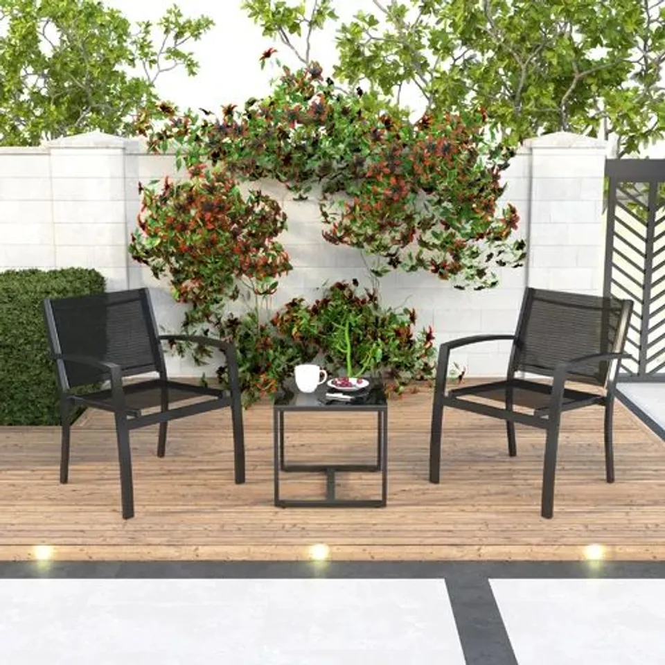 BOXED ESQUIBEL ROUND 2-PERSON 67CM LONG BISTRO SET (1 BOX)