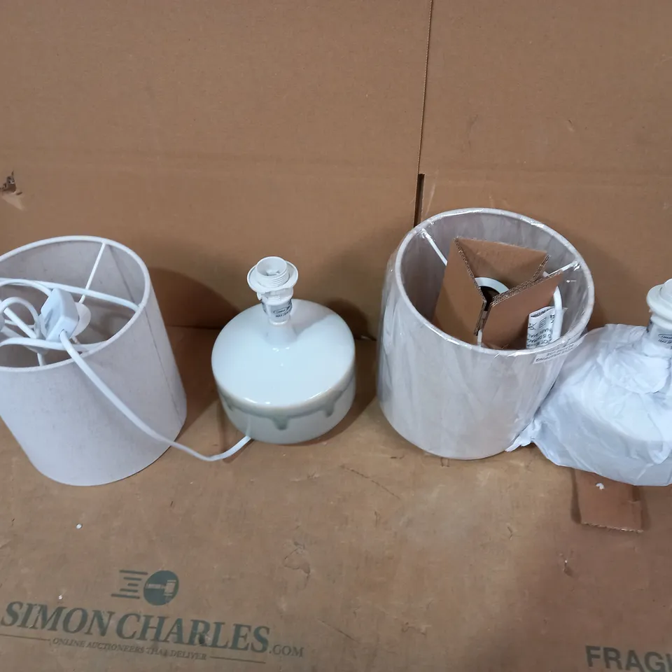 BOXED GLAZE SMALL TABLE LAMP SET
