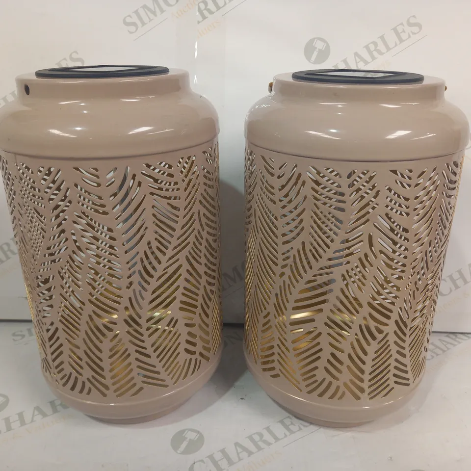 GARDEN REFLECTIONS SET OF 2 PATTERNED SOLAR LANTERNS