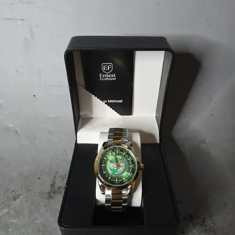 ERNEST FERDINAND WATCH β GLOBAL DIAL β STAINLESS STEEL STRAP β 3ATM WATER RESISTANT - GIFT BOX