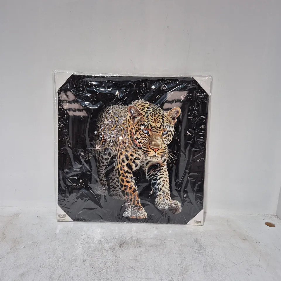LOT OF 18 AS NEW SHUDEHILL LEOPARD THEMED WALL ARTS - APPROX 50X50CM