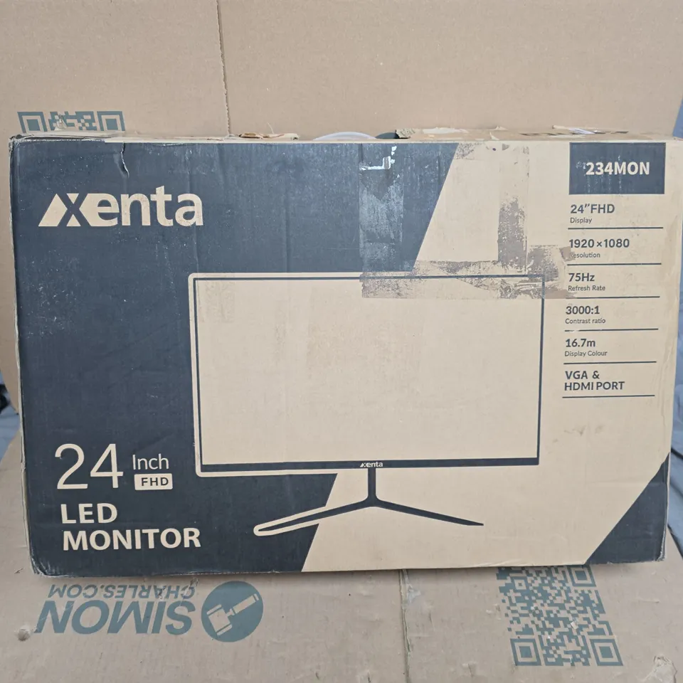 XENTA 24-INCH LED MONITOR – 1920X1080, 75HZ, VGA & HDMI (BOXED)