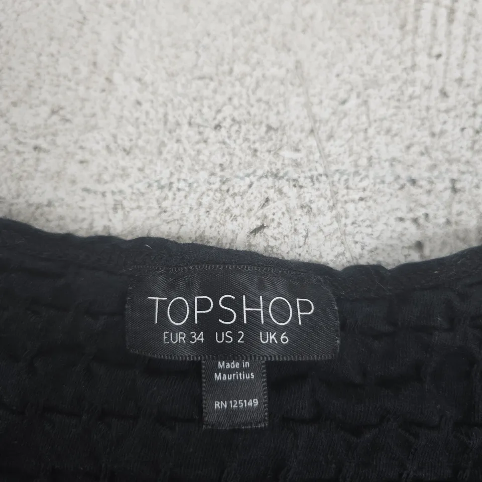 TOPSHOP BLACK KNIT DRESS - UK 6 (EU 34) - WOMEN'S CLOTHING