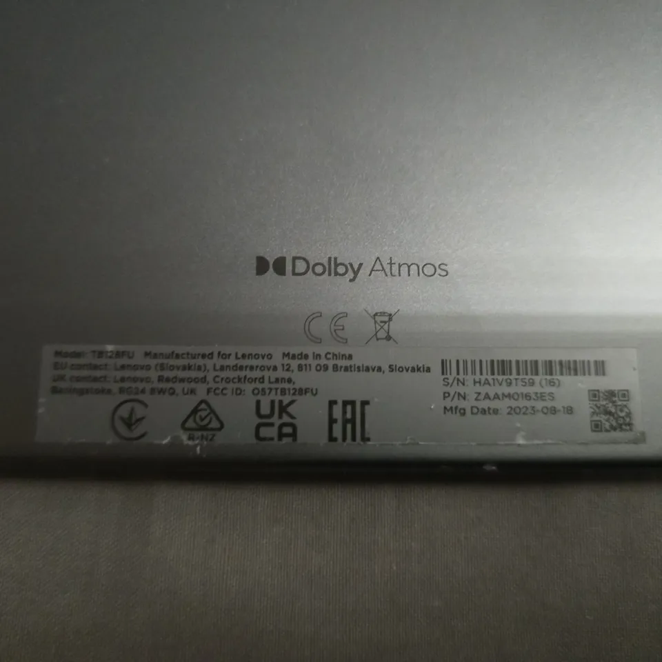 LENOVO TABLET TB12FU – DOLBY ATMOS