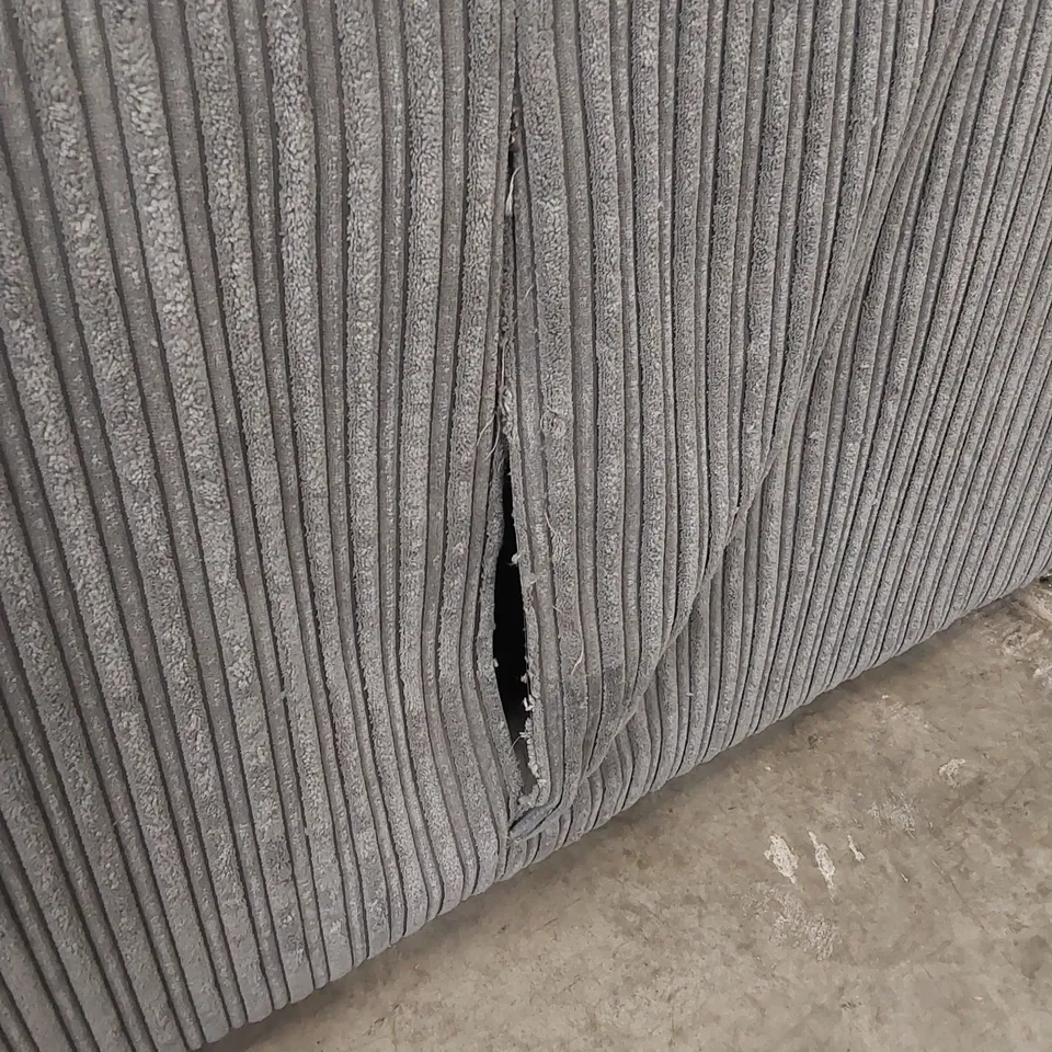 DESIGNER AMALFI STANDARD CORNER CHAISE SOFA IN CORDUROY FABRIC - CHARCOAL 