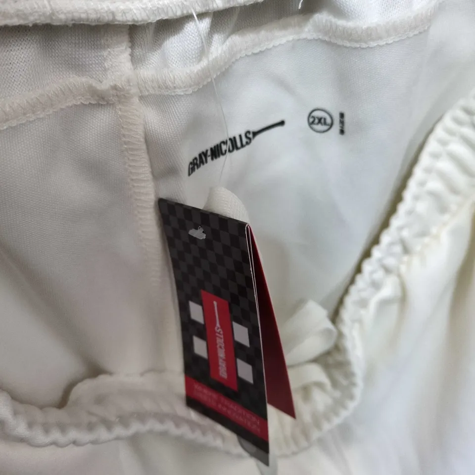 GRAY-NICOLLS IVORY CRICKET TROUSERS, SIZE 2XL