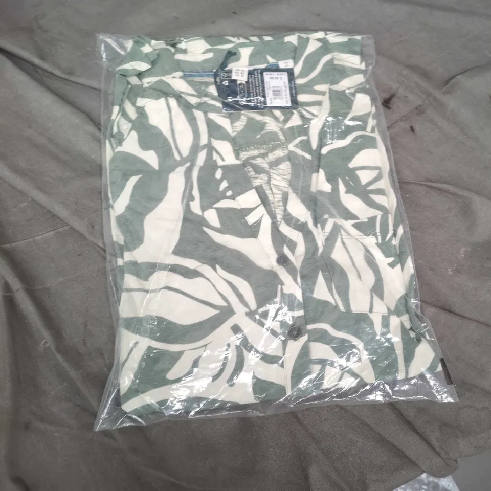 WOMANS HAWIAN SHIRT BY WHITE STUFF IVORY AND GREEN