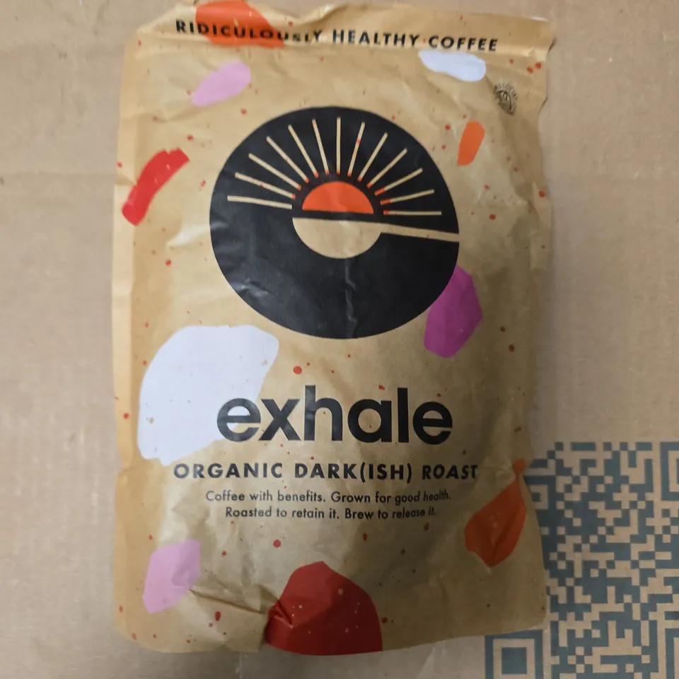 EXHALE ORGANIC DARK ROAST WHOLEBEAN COFFEE – 450G