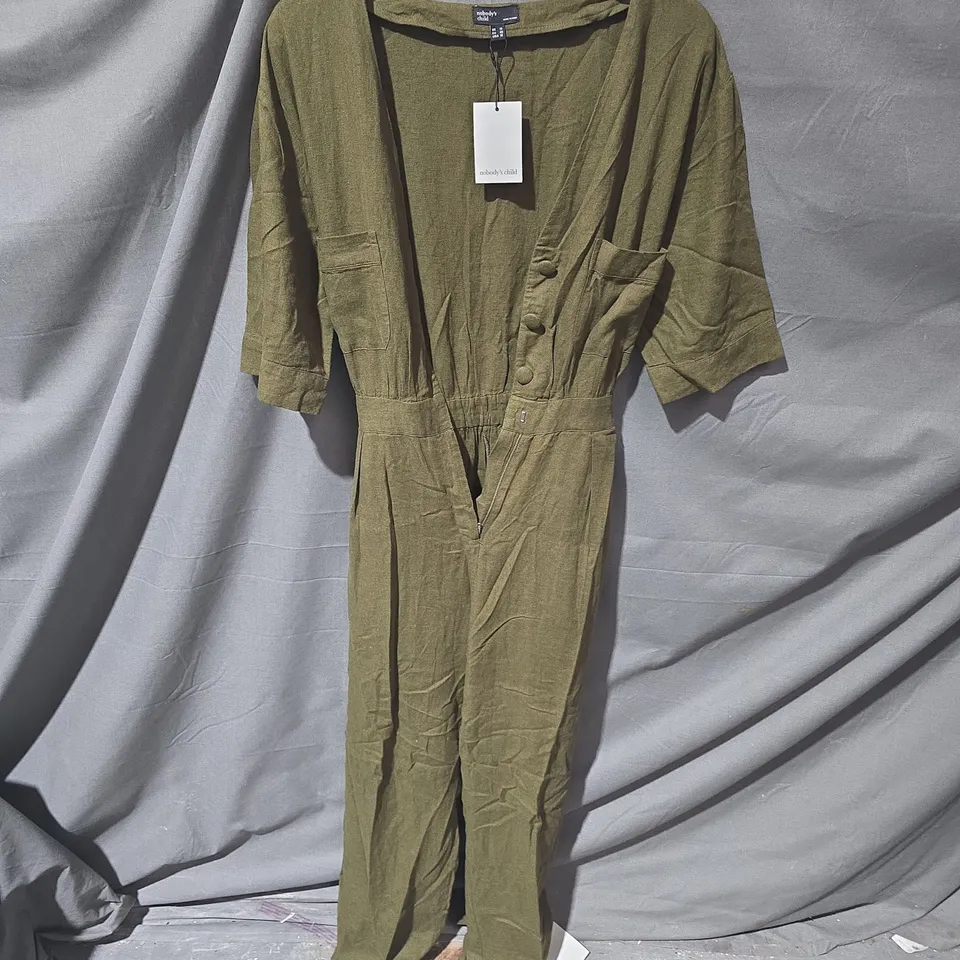 NOBODY'S CHILD SS OHIO JUMPSUIT – UK 14 (EU 42, USA 10) SOFT GREEN