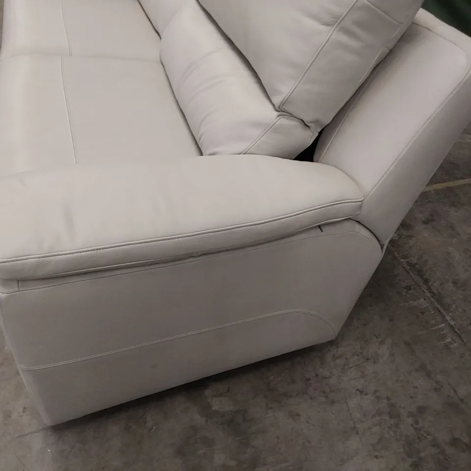 QUALITY BRITISH DESIGNER G PLAN TAYLOR THREE SEATER SOFA CAPRI CHALK LEATHER 