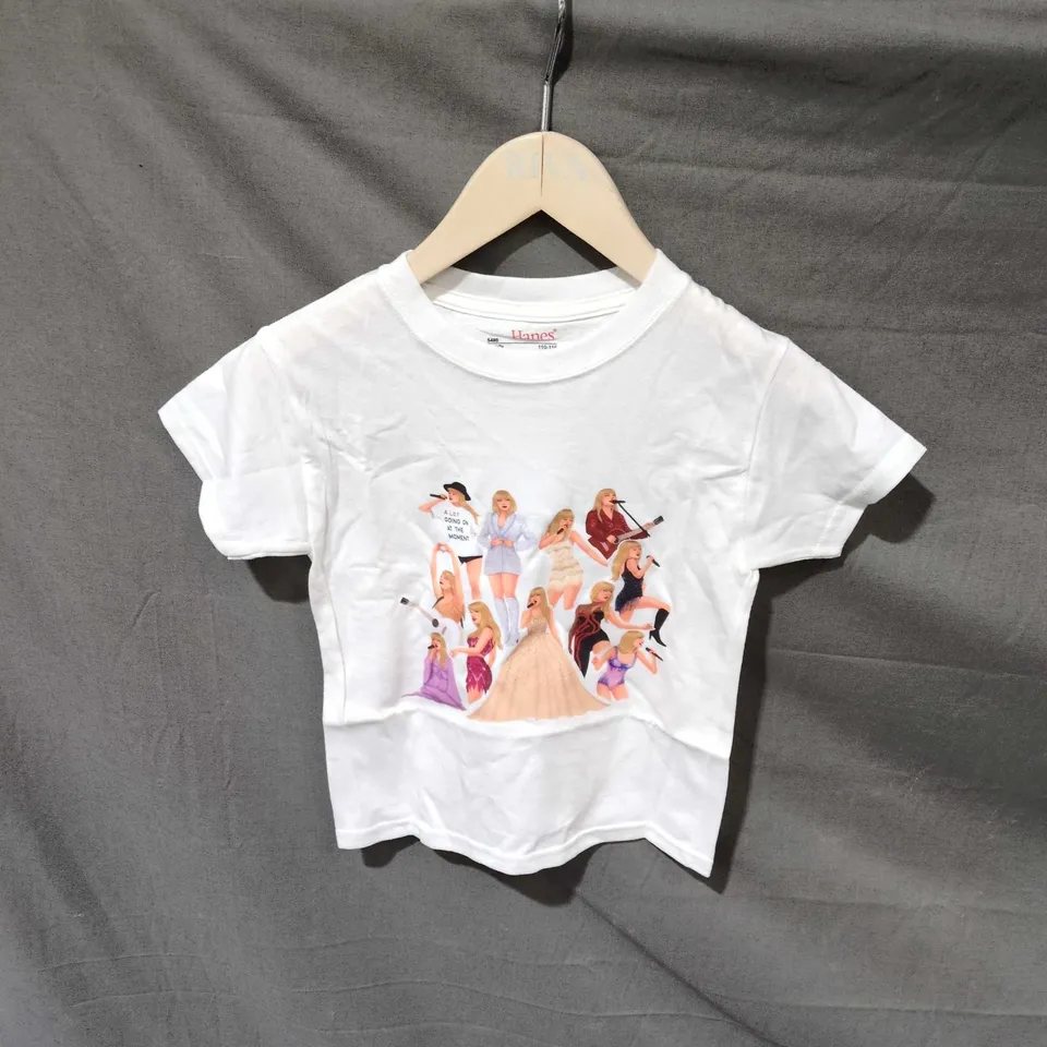 HANES KIDS' WHITE T-SHIRT WITH CARTOON PRINT – UK AGE 5-6 (110-116 CM)