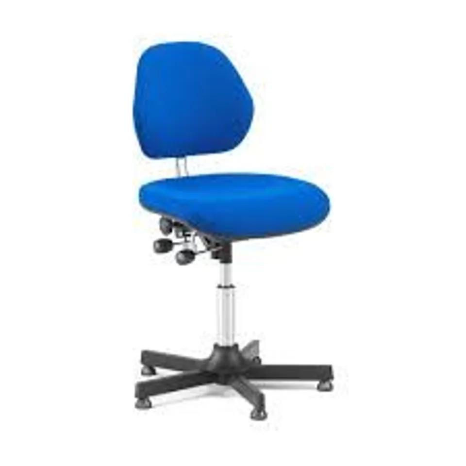 BOXED MULTI-PURPOSE INDUSTRIAL CHAIR AUGUSTA H 475-600 MM, BLUE FABRIC