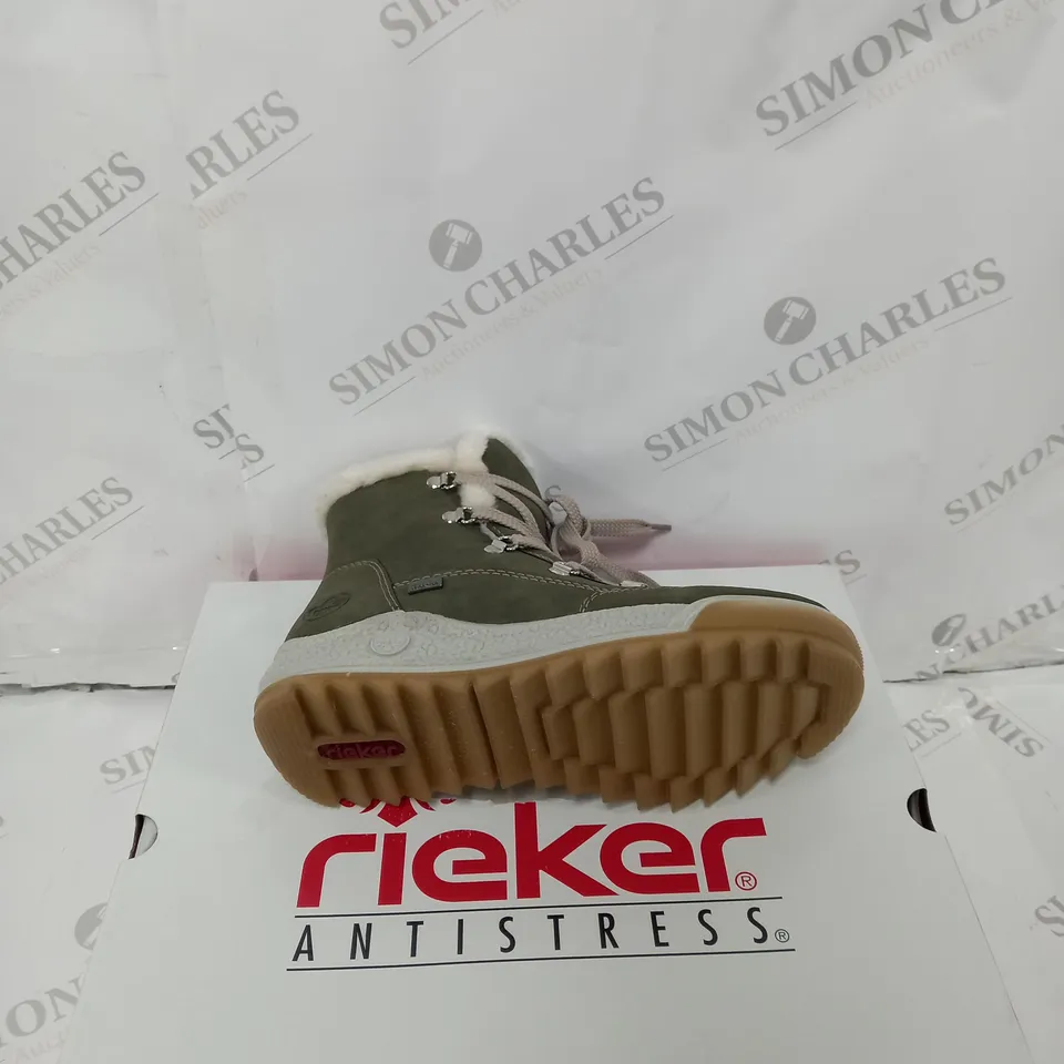 BOXED RIEKER ANTISTRESS NAVY HIKING BOOT - SIZE 4