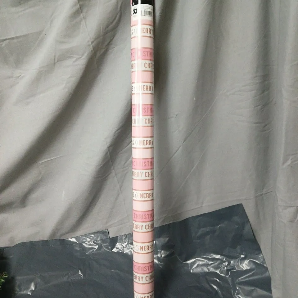 BOX OF APPROXIMATELY 15 ASSORTED HOUSEHOLD ITEMS INCLUDING MEDIUM DOG HARNESS , 45CM CHRISTMAS TREE AND CHRISTMAS WRAPPING PAPER 