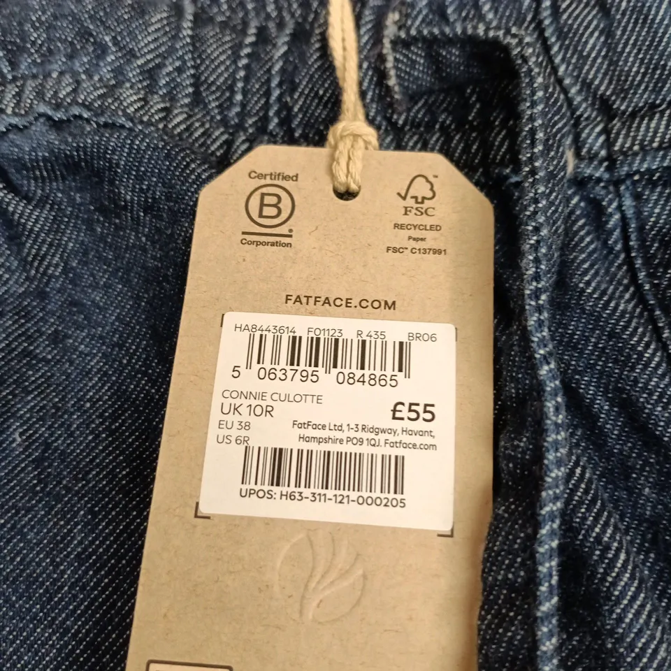 FAT FACE CONNIE CULOTTE UK 10R