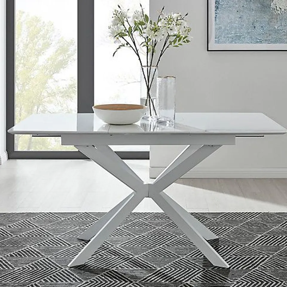 BOXED LIRA GREY 120CM EXTENDABLE DINING TABLE (2 BOXES)