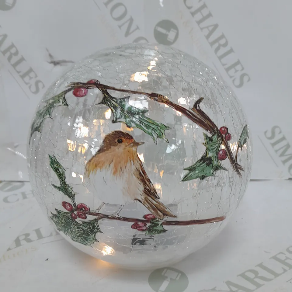 SEASONAL GLASS GLOBE DECORATION WITH LED LIGHTS