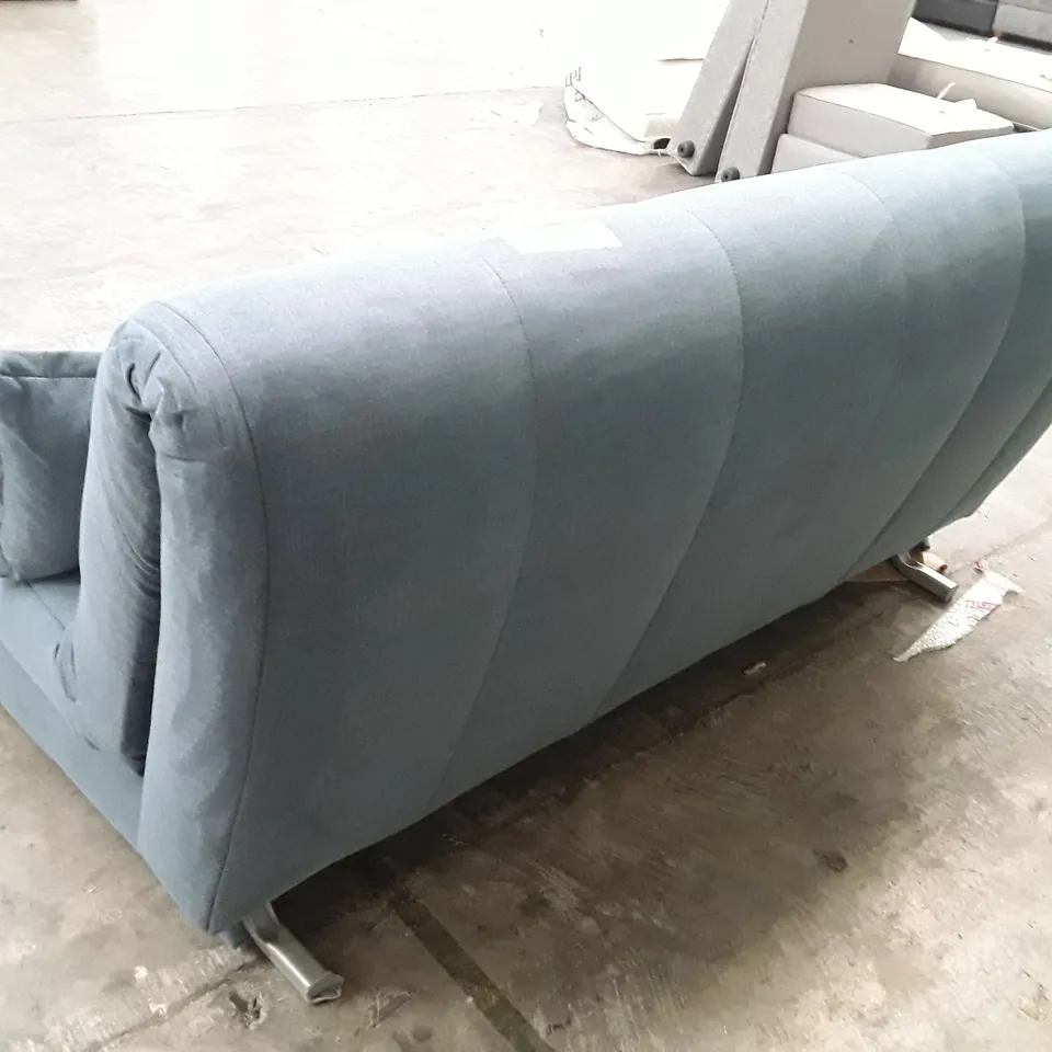 QUALITY DESIGNER APPLEY 2.5 SEAT SOFA BED - BLUE FABRIC